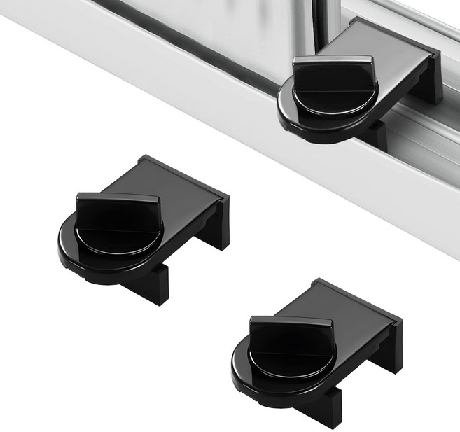 LINJIN 창문 안전잠금 장치 보조잠금 고정 제한 장치 블랙, 2개