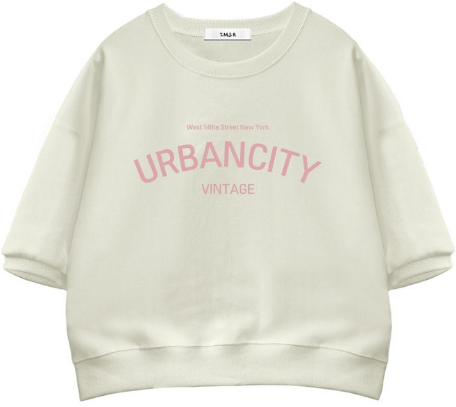 토르소 TSF 어반시티 세미크롭 오버핏 반팔 맨투맨