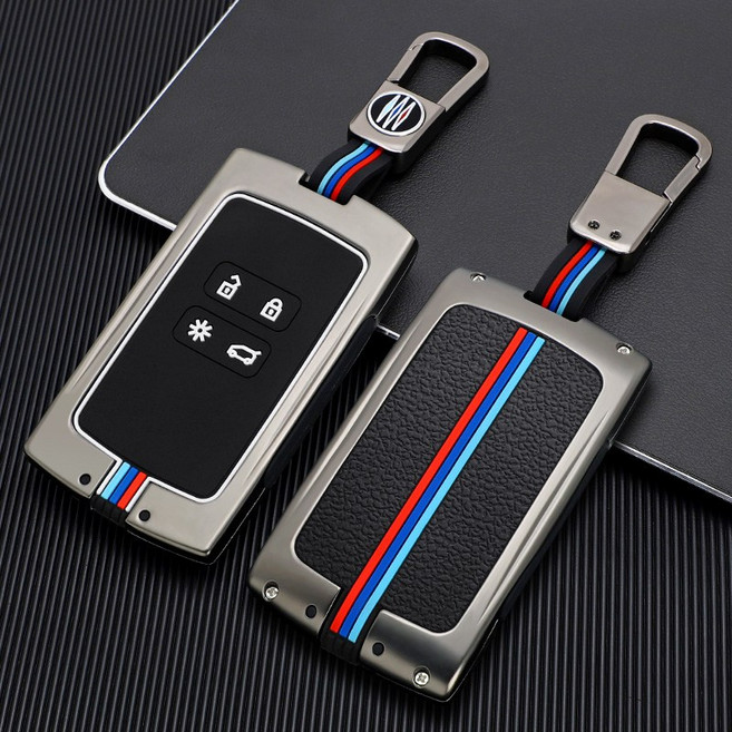 메탈릿 르노 호환 메탈 키케이스 키커버 키링 키홀더 SM6 QM3 QM6 XM3 콜레오스, R-2, 그레이