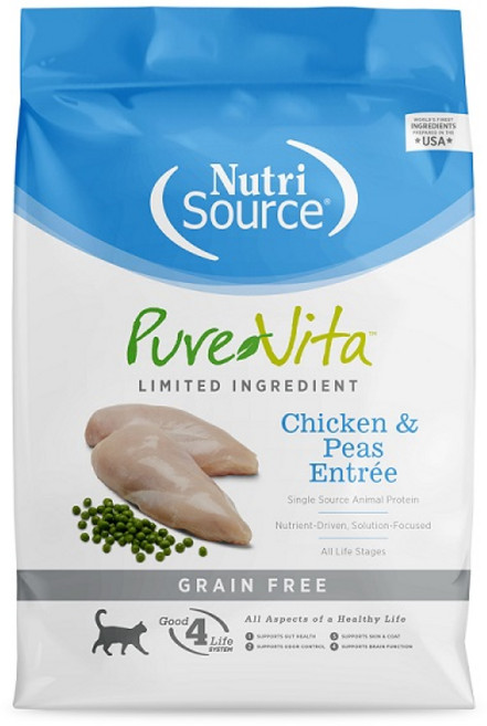 퓨어비타 고양이 치킨&완두콩 그레인프리 사료, 닭, 1.81kg, 1개