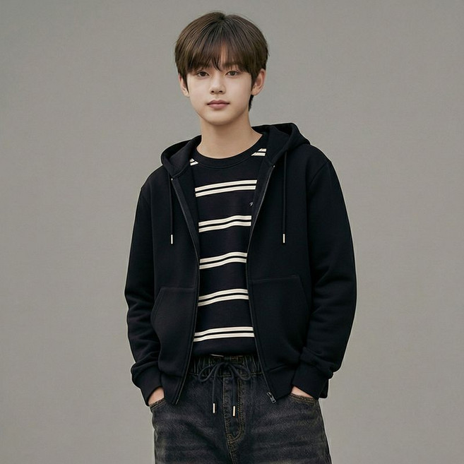 행텐 틴즈 행텐틴즈 더블페이스 베이직 후드집업 100 14530-034-601-69