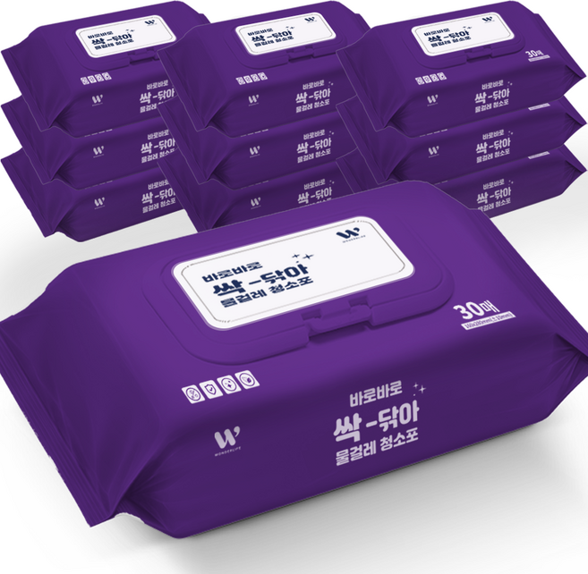 바로바로 청소기 전용 물걸레 청소포, 10개