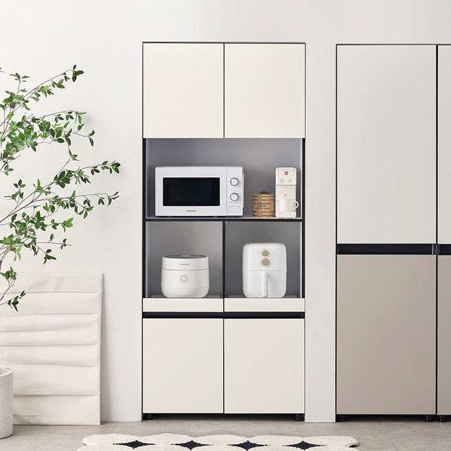 오브제 전자 렌지 수납장 다이 선반 800, 코지화이트, 4단, 오브제 800 렌지대(기본형)