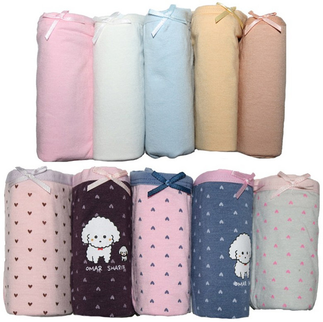 5매+5매 학생용 여성용 순면 삼각팬티 세트 10종