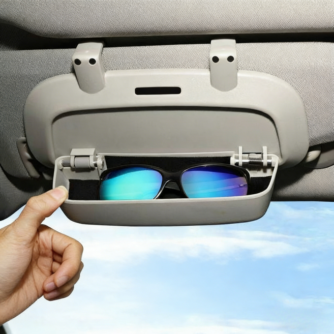 자동차 선글라스 수납함 간편 설치 차량 액세서리, 1개, 그레이