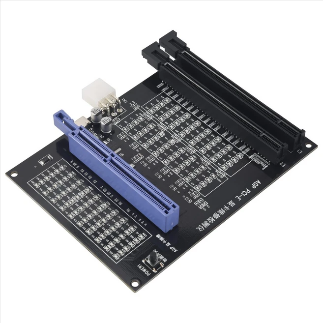AGP PCI-E X16 이중 목적 소켓 테스터 디스플레이 이미지 비디오 카드 검사기 테스터 그래픽 카드 진단 도구, 01 black, 1개 - 쿠팡