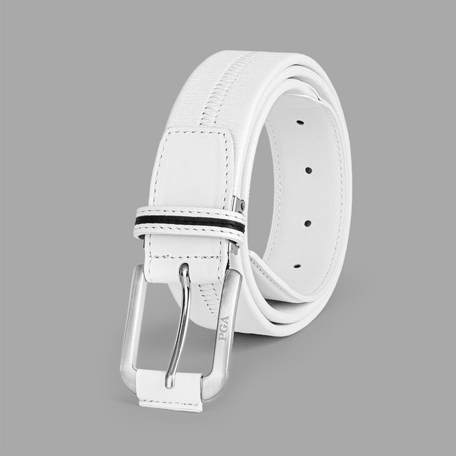 PGA 골프 스트레치 남성벨트 허리띠 캐주얼 명품벨트, 화이트