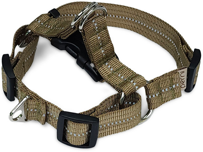 페르니 반사형 앞섬방지 강아지 하네스 가슴줄 Y형 레인보우팝 국산, 탄, 1개