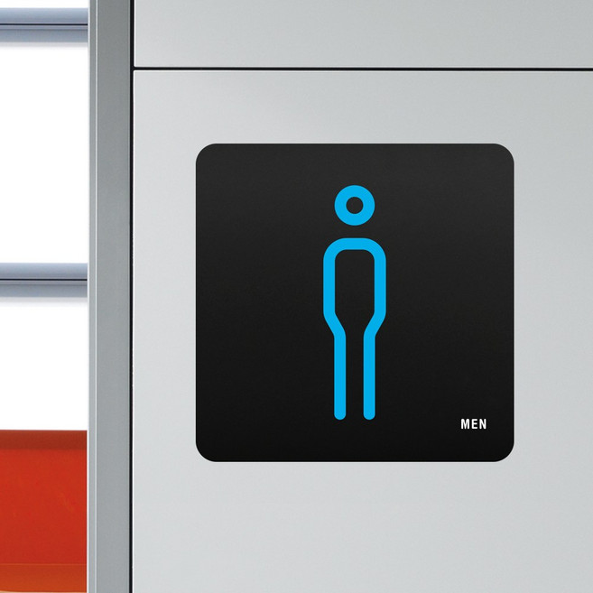 루리앤메리 블랙 도토리 사인보드 83 남자 화장실 표지판 안내 매장팻말 105x105mm, 1개단품, 1개