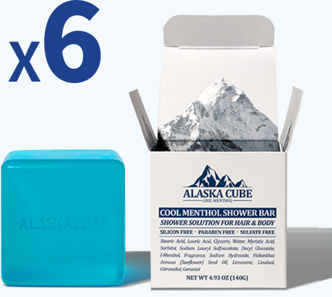 알래스카큐브 쿨링 퍼퓸 목욕 비누, 140g, 6개