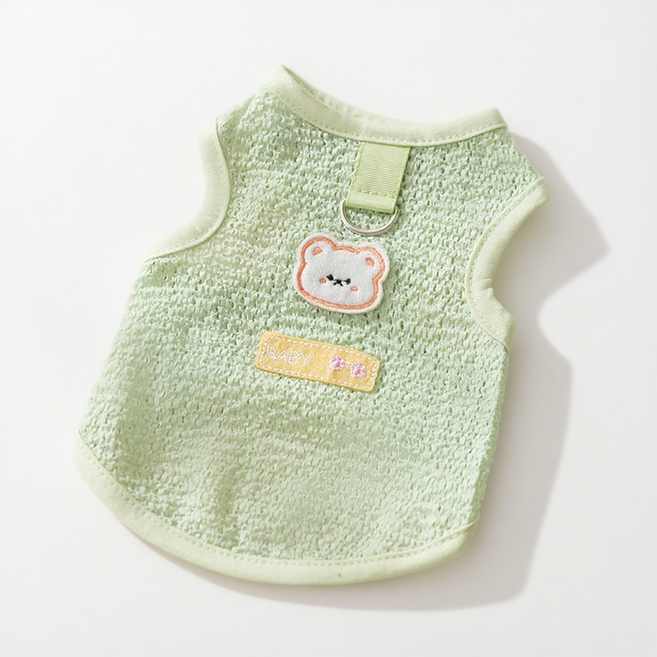 차르미콜 반려동물 강아지옷 애견옷 나시티 티셔츠, 그린, 1개