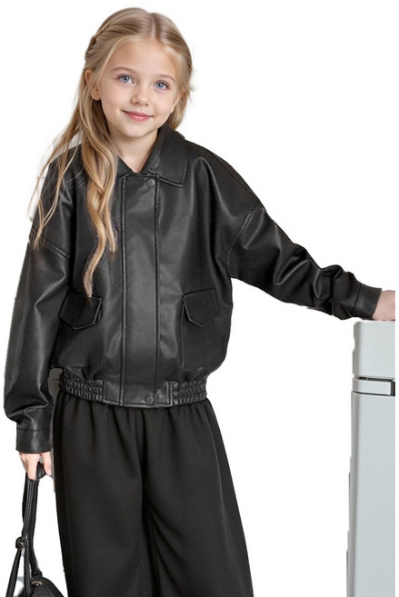 유 키즈 남아 여아 봄가을 라이더 가죽자켓