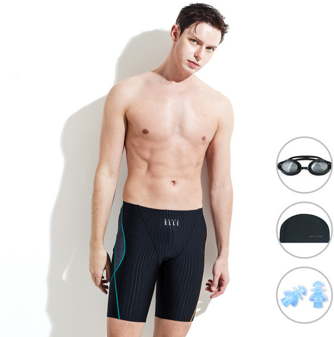 베이직엘르 4종세트 5부 언발란스 사각 실내수영복 BEZ-W494K