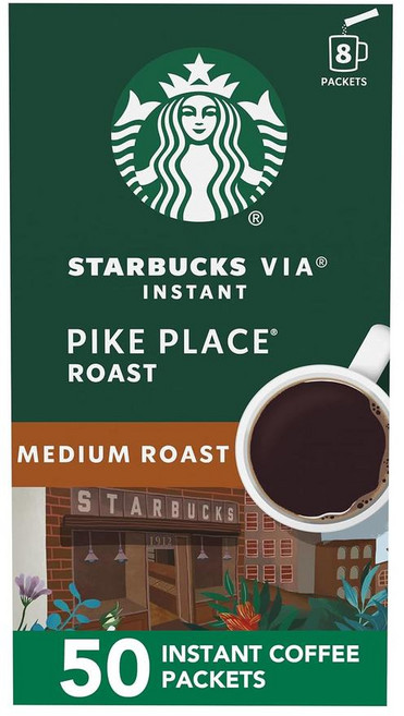 스타벅스 비아 인스턴트 파이크 플레이스 로스트 50개입 165g 1개 Starbucks VIA Instant Pike Place Roast