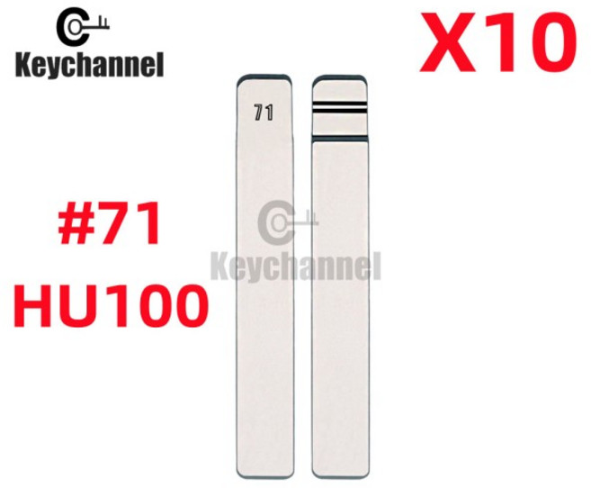 쿠쿠스토어 Keychanne10pcs #71 KD 원격 키 블레이드 Lishi HU100 금속 블랭크 Uncut Flip For Buick Exce