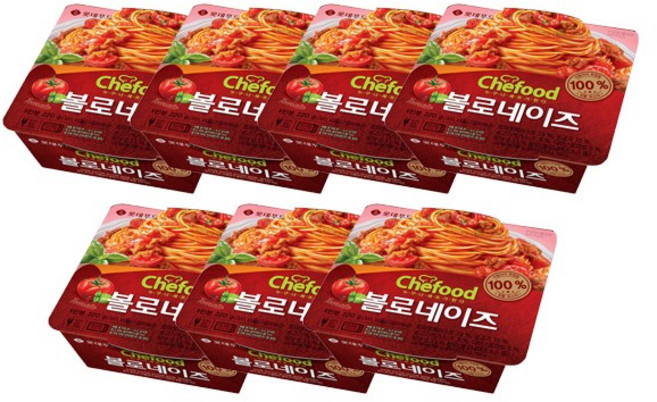 롯데 쉐푸드 2분 컵 스파게티 볼로네이즈 220g x 7개 / 간편식 파스타