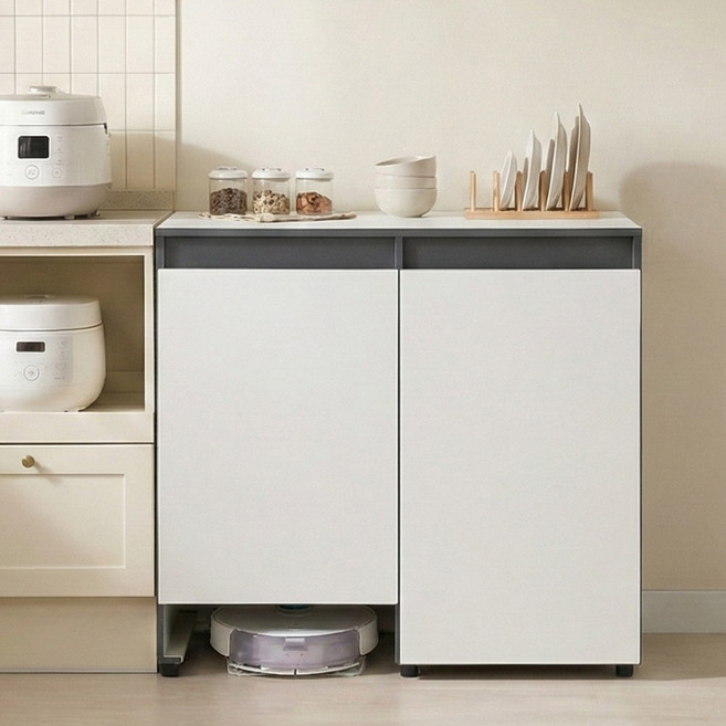 데코앤비 로엔 990 광폭 로봇청소기 보관 수납장 다용도 정리장 거실 수납가구, 로엔 990 광폭 로봇청소기_화이트, 로엔 990 광폭 로봇청소기_화이트