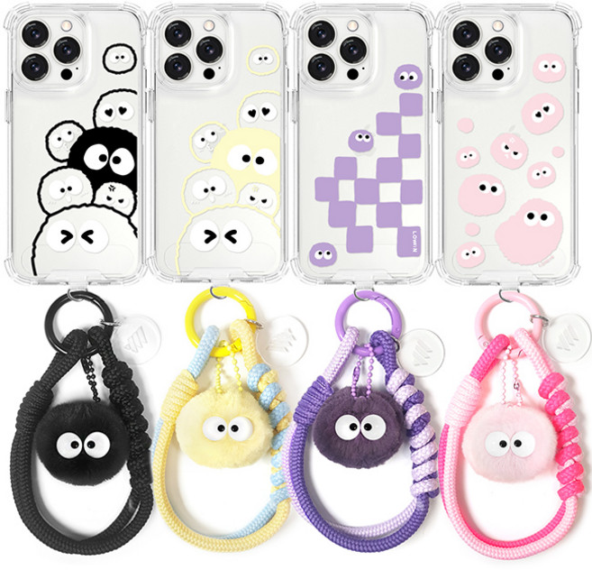 로윈 갤럭시 XCover5 리틀프렌지폰5 신비키즈폰2 ZEM꾸러기폰 뭉치스트랩 방탄젤리 도난방지 휴대폰케이스