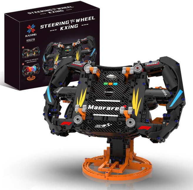 F1 레이싱 핸들 호환블록 스티어링 휠 모형 테크닉 조립 장난감 성인 취미용 레이싱카 모듈, K96218 맥라렌 스티어링 휠