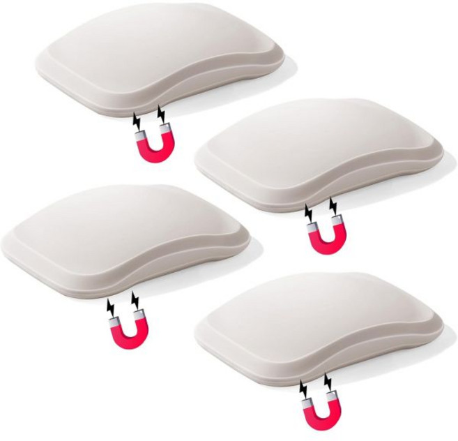 에어태그 케이스용 실리콘 마그네틱 자동차용 숨겨진 에어태그 홀더 슈퍼카 디자인 강력한 마그네틱 패드 2개 자동차 자전거 오토바이용 이지 마운트블랙 4팩, White 4pack