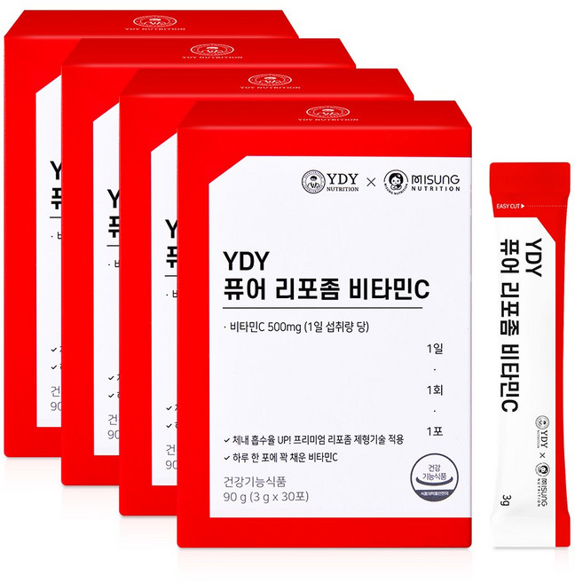 YDY 퓨어 리포좀 비타민C, 4개, 30회분