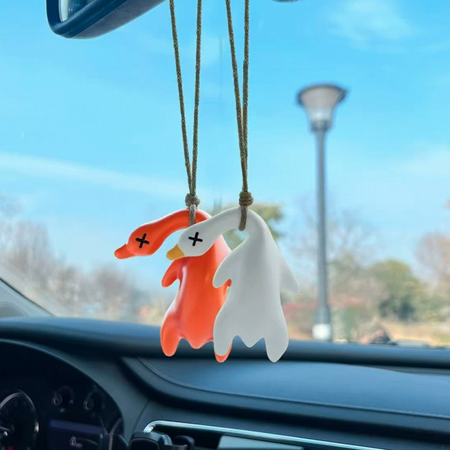 베이징덕 자외서 변색 오리 키링 DUCK 구운 햇빛 감지 반응 미니어처 열쇠고리 덕 키홀더