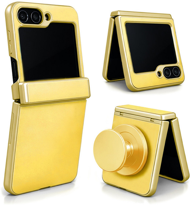 제루크 갤럭시 호환 Z플립 맥세이프 힌지보호 소가죽 풀커버 그립 케이스