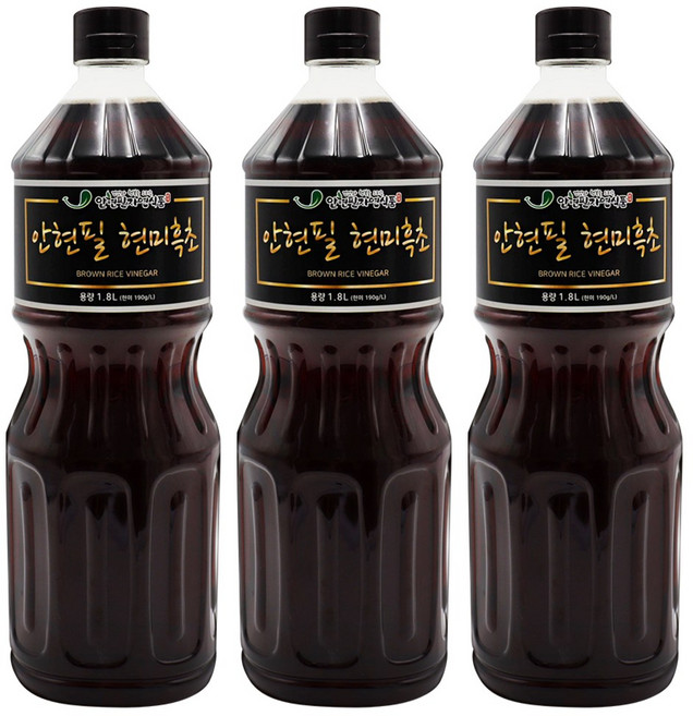 안현필 현미흑초 1.8L 100% 천연발효식초 현미식초, 3개