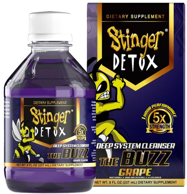 Stinger Detox Buzz 5X 엑스트라 드링크 포도맛, 237ml, 2개
