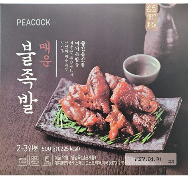 PEACOCK 피코크 매운 불족발 500g, 1개