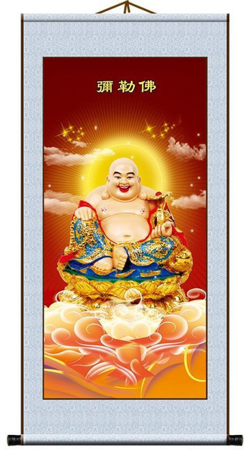 水墨山水畫客廳玄關靠山聚寶盆沙發背景新年裝飾畫卷軸畫, 寬50*100釐米