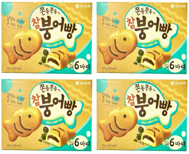 오리온 참붕어빵, 174g, 4개