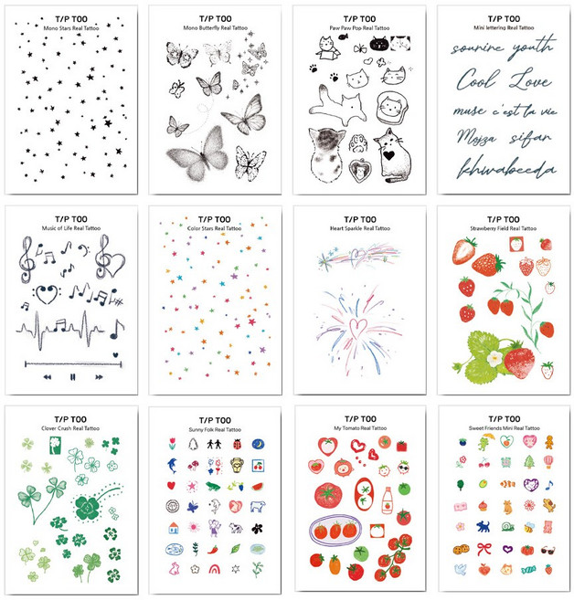 [SUNRISE MALL] 인스타에서 이미 핫한 팁투타투 타투 스티커 오리지널 tiptoo tattoo 물없이 10초완성 건식타투 지속력대박 샤워해도 안지워져요 문신 헤나, 1개, 오리지널 TT-25-0018