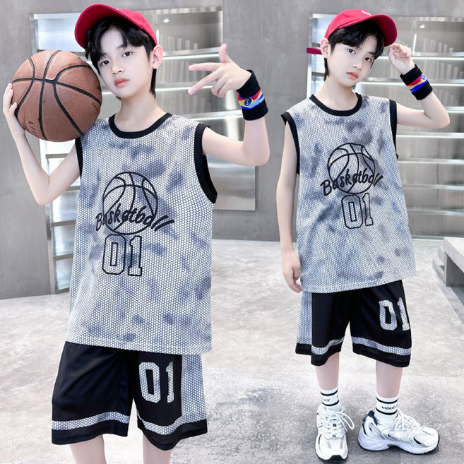여름 가을 주니어 메쉬 나시 반바지 농구복 상하복 초등학생 트레이닝 세트