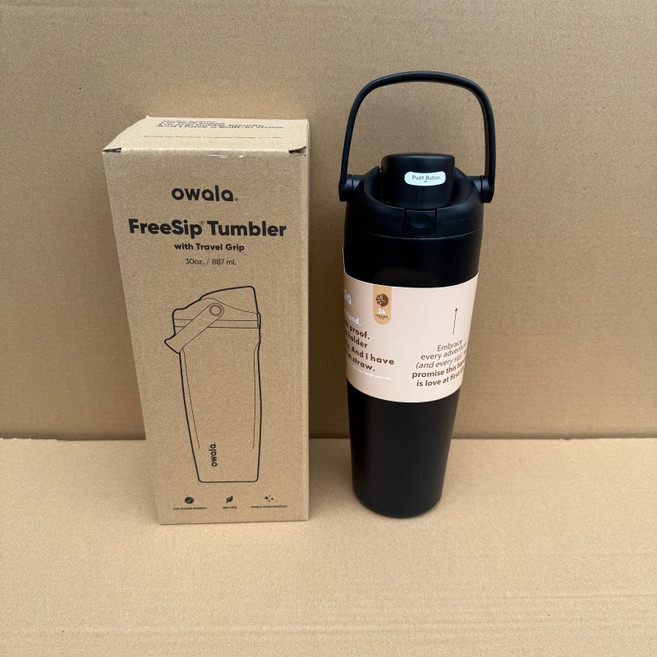 오왈라 Owala FreeSip Sway 스테인리스 스틸-30 온스 890ml, 블랙