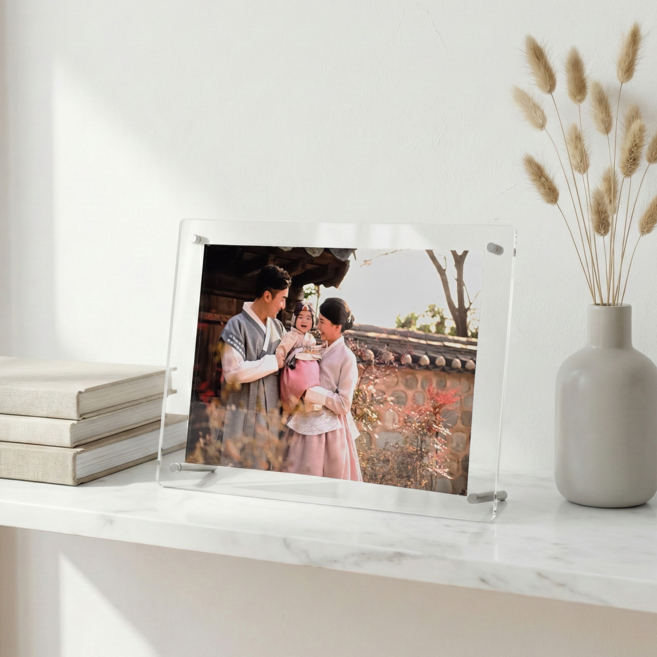 가득채움 고급 아크릴 액자 스탠드형 8인치, 1개, 투명