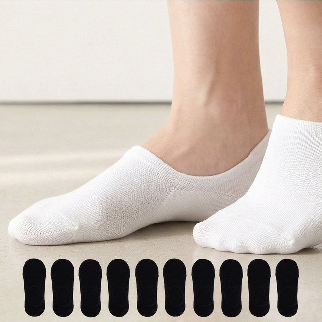 국산 이중앞코 면 실리콘 덧신 페이크삭스 10켤레 세트