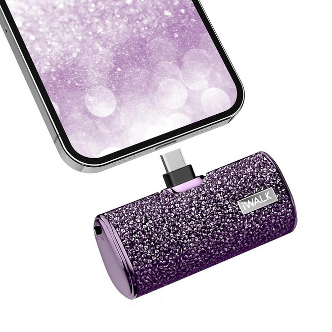 아이워크 보조배터리 4500mAh 핑크, 보라색