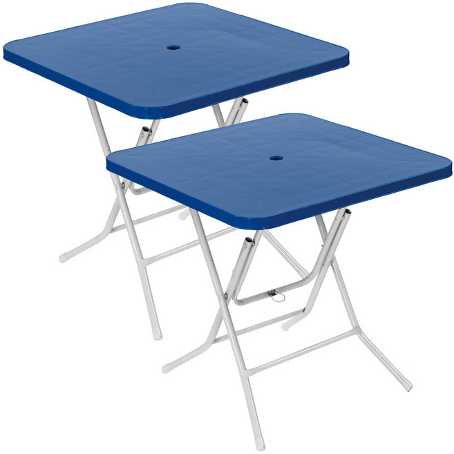 플라스틱테이블 사각테이블 야외테이블 편의점 포장마차 간이 접이식, 블루 2개