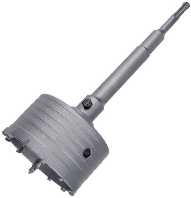 망고테크 콘크리트 홀쏘 30mm~130mm 까지 sds plus 로드(200mm)포함세트 건식 코아 시멘트벽 벽돌 벽 타공 홀커터 에어콘 배관 구멍뚫기, 1세트, 콘홀쏘130mm연결봉로드200미리포함