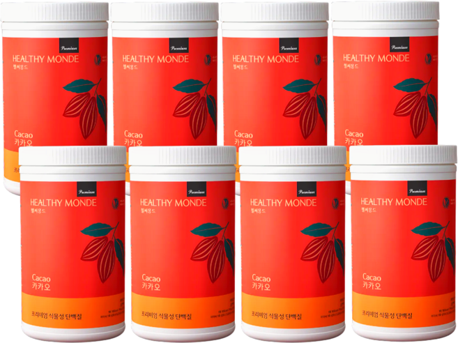 헬씨몽드 국가대표 선수들이 섭취하는 식물성 단백질 카카오, 765g, 8개