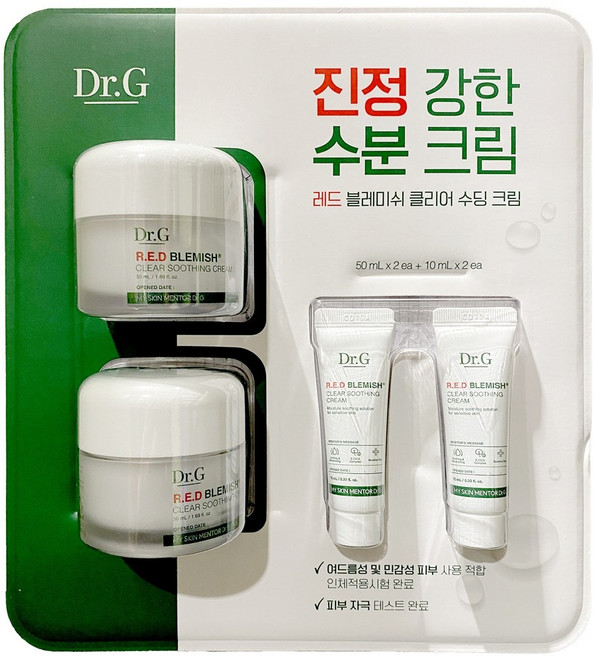 닥터지 레드 블레미쉬 클리어 수딩크림 50ml(2ea)+10ml(2ea) 시카 수분 진정, 120ml, 1개