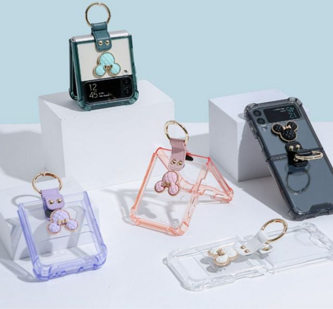 갤럭시Z플립4/Z플립3 퀼팅 미키 컬러 에어쿠션 골드링 젤하드 범퍼케이스 Filp4 제트플립4 지플립3 제트플