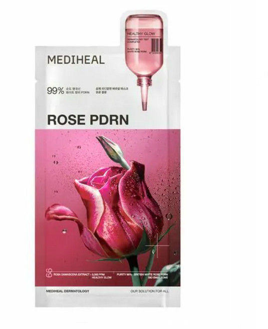 Mediheal 多效安瓶精華面膜系列 膠原蛋白, 1組, Rose PDRN 光采柔膚單片