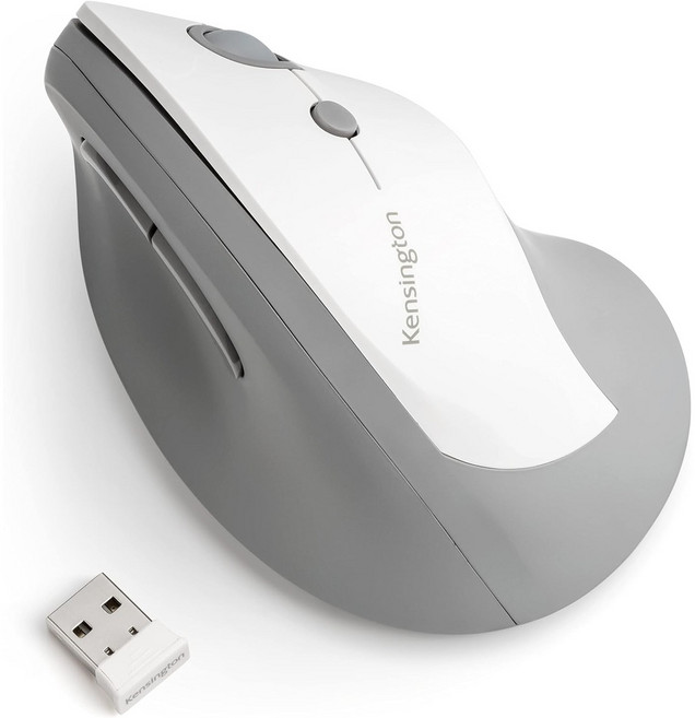 켄싱턴 프로핏 에르고 세로형 무선 마우스 그레이 화이트, 흰색, White, 1개