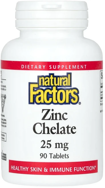Natural Factors 아연 킬레이트 25mg 90정, NaturalFactors아연킬레이트25mg90정, 1개 - 쿠팡