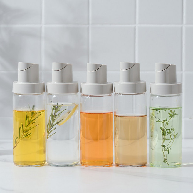 마치 자동개폐 유리 오일병 양념병 간장병, 5개, 350ml