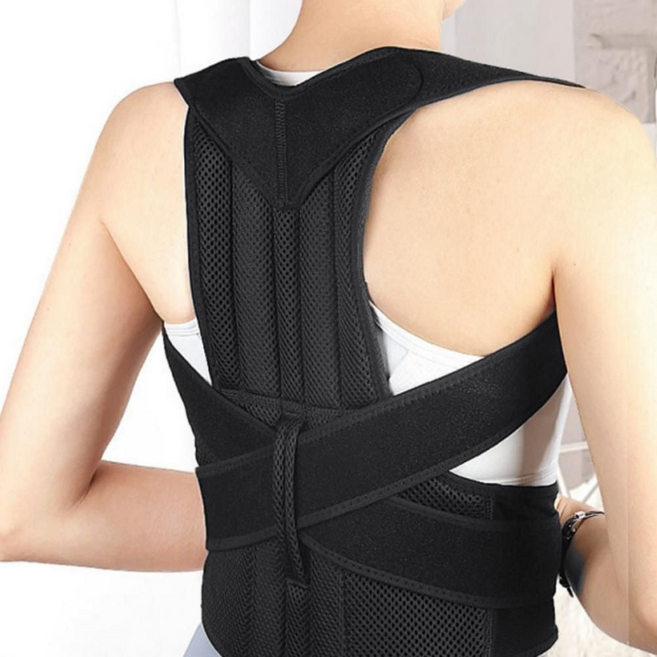 자세 교정 벨트 굽은 등 스트레칭 바른 자세 척추 어깨, L, 1개