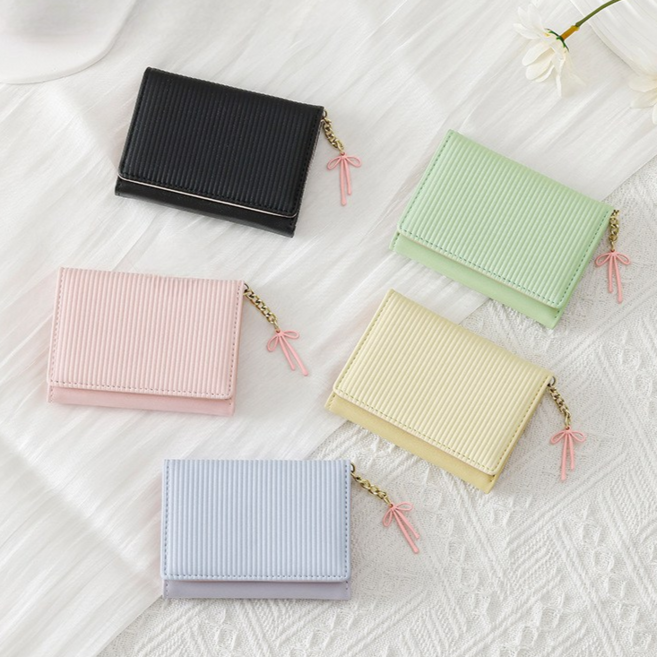 엔에스레이블 여성 가죽 3단 미니 카드 명함 지갑 똑딱이 카드지갑