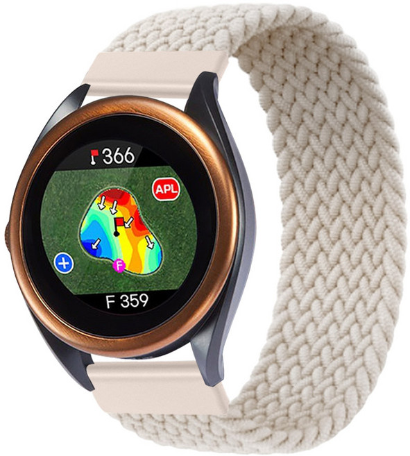 스페이스쉴드 보이스캐디 VOICE CADDIE T8 22mm 호환 스트랩 브레이드 솔로루프 밴드, 스타라이트